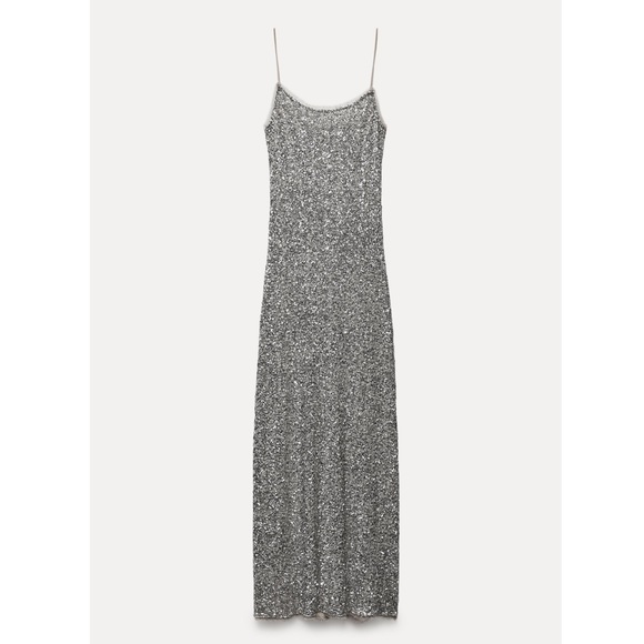 Zara SEQUIN SLIP DRESS ZW COLLECTION - Picture 14 of 16